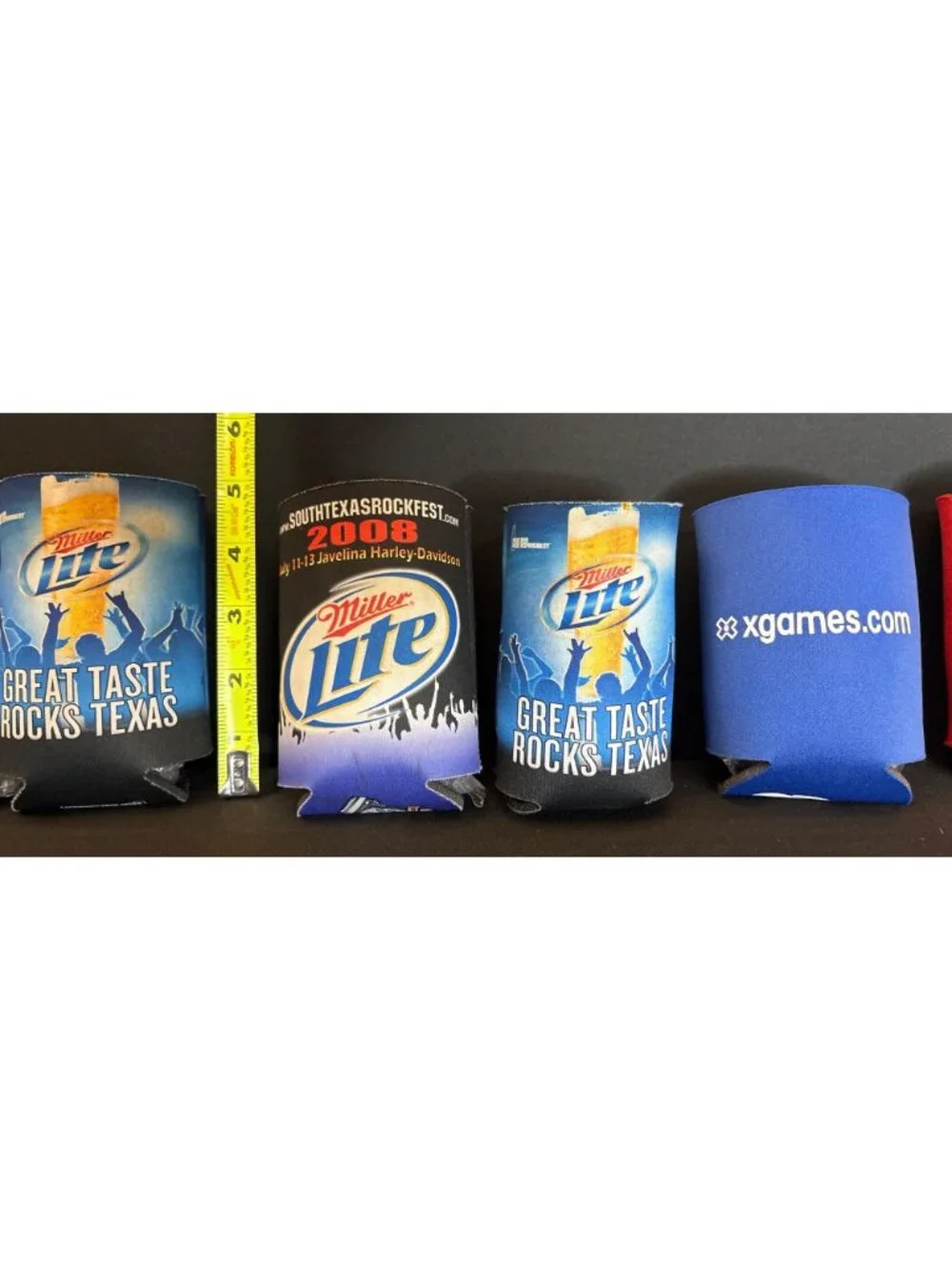 Koozies Lot of 7 Miller Lite Cans South Texas Rockfest 2008 Austin X Games Beer